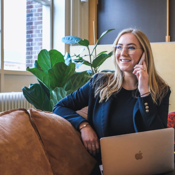 business woman on phone