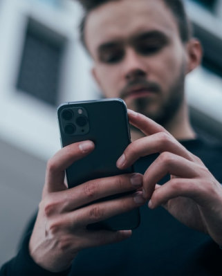 phone being used for digital banking